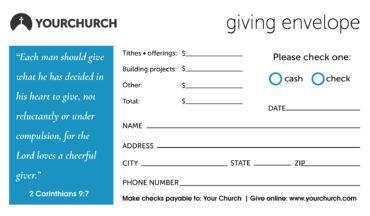 Church Giving Envelope Church Door Hangers