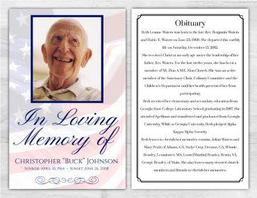 Memorial Pamphlet American Flag