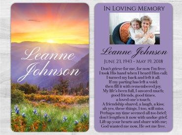 Sunrise Memorial Prayer Card