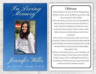 Customizable Memorial Pamphlet