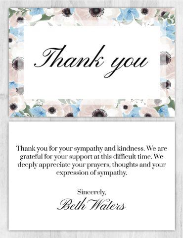 Funeral Program Thank You Card 1009