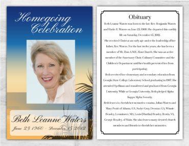 Customizable Memorial Pamphlet Ocean