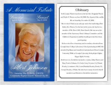 Customizable Memorial Pamphlet Blue Sky