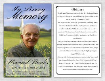 Customizable Memorial Pamphlet Golf