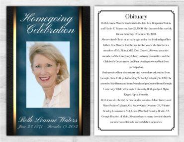 Personalized Memorial Pamphlet