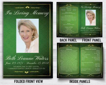 Green Custom Funeral Program