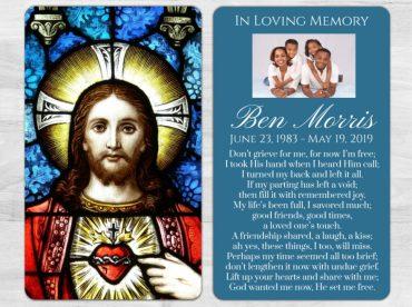 Stained Glass Memorial Prayer Card