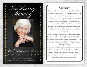 Memorial Service Program Printing Services