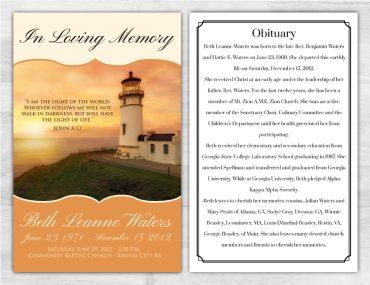 Custom Lighthouse Memorial Pamphlet