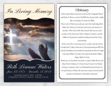 Custom Prayer Memorial Service Program