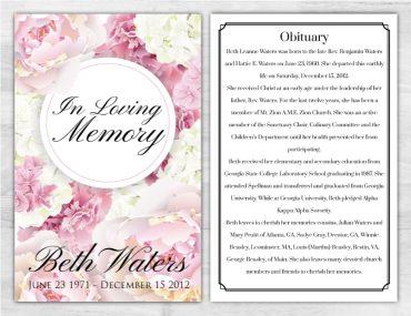 In Loving Memory Funeral Brochure Printing