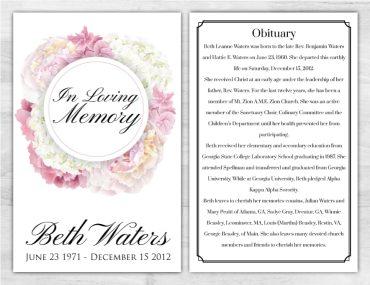 In Loving Memory Funeral Service Program