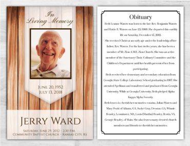 In Loving Memory Memorial Service Program