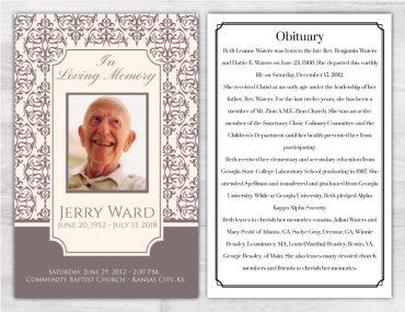 In Loving Memory Memorial Service Program Design