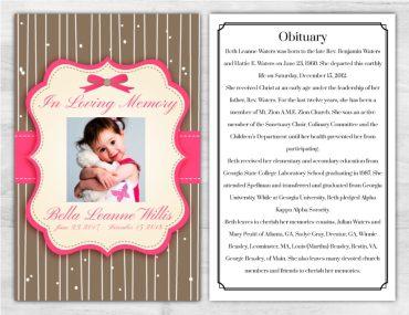 Memorial Service Program Toddler Girl