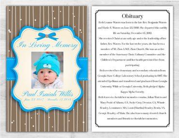 Memorial Service Program Toddler Boy