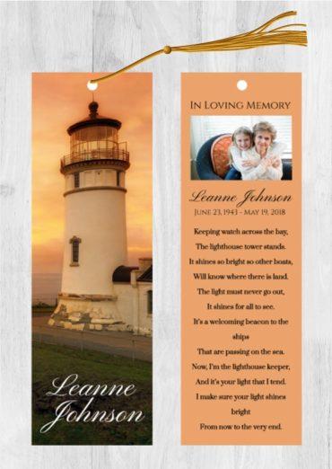 Funeral Bookmark Printing Lighthouse