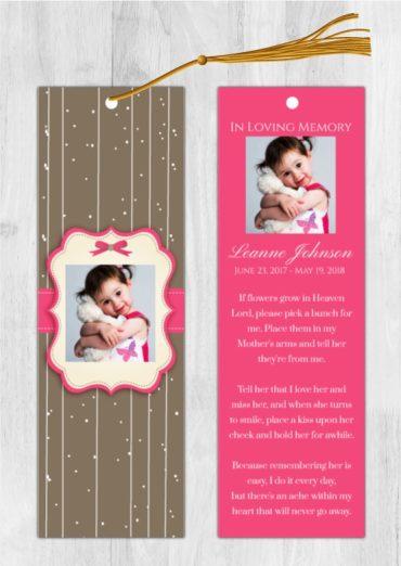 Funeral Bookmark Printing Child