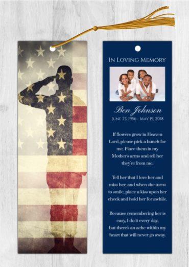 Funeral Bookmark Printing Patriotism