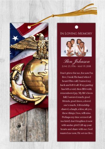 Funeral Bookmark Printing Patriotism