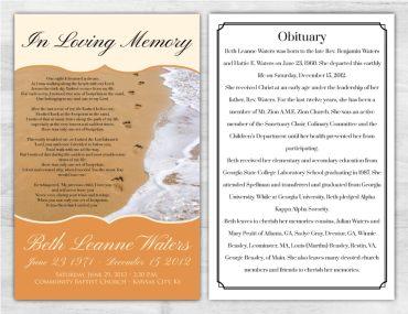 Memorial Service Program Beach