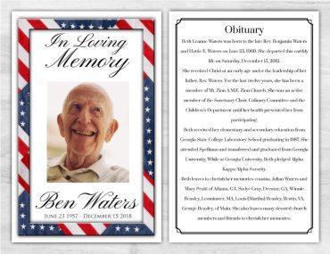 Memorial Service Program American Flag