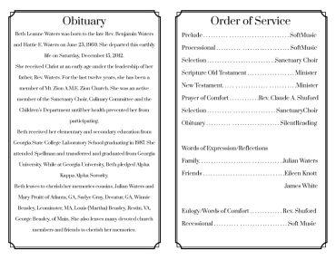 Funeral Program 1067