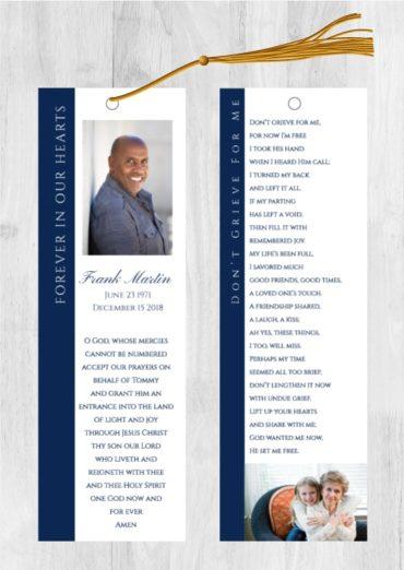 Funeral Bookmark Printing Prayer