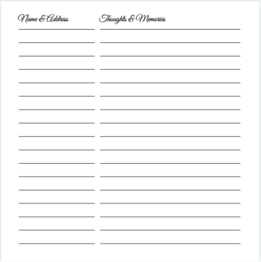 Funeral Program Guest Book 1002