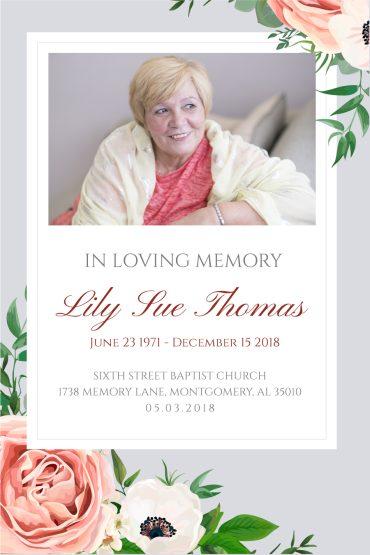 Funeral Program Memorial Poster 1070