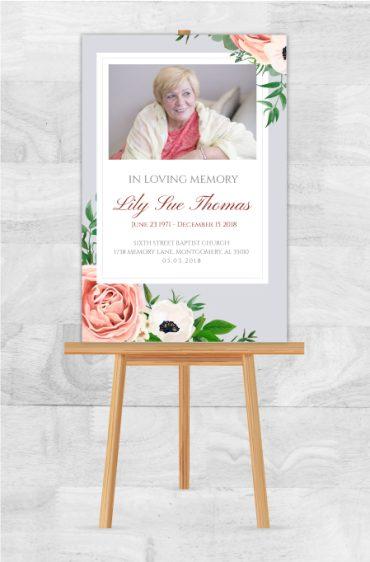 Memorial Poster for Funeral Floral Canvas