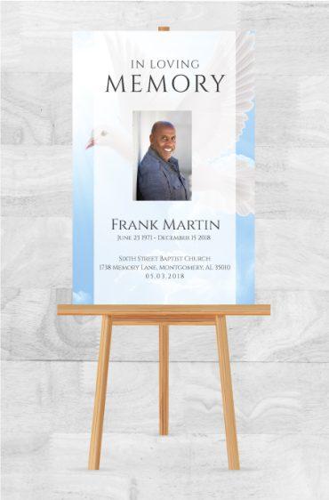 Memorial Poster for Funeral Dove