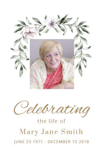 No Fold Memorial Funeral Program 1081