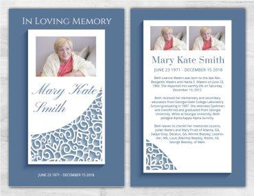 Customizable No Fold Memorial Service Program