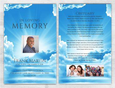 Customizable No Fold Funeral Brochure Printing Template