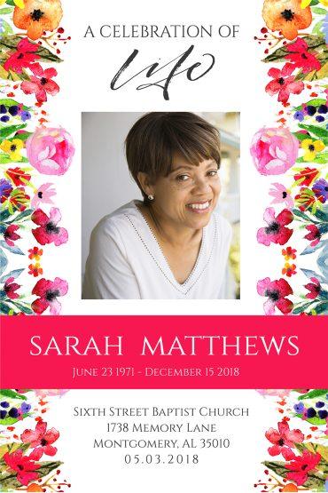 Funeral Program Memorial Poster 1096