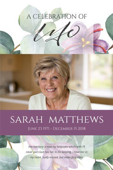Funeral Program Memorial Poster 1097