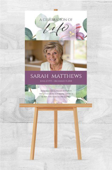 Memorial Poster for Funeral Floral Canvas