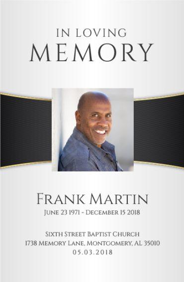 Memorial Prayer Card 2001