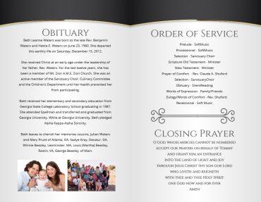 Funeral Program 2001