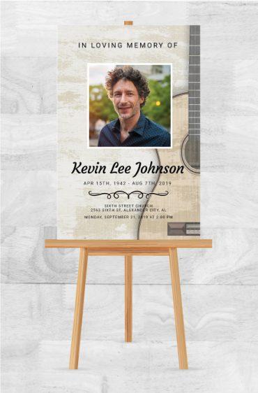 Memorial Poster for Funeral Guitar