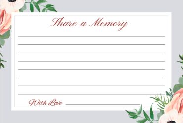Funeral Program Share a Memory 1070
