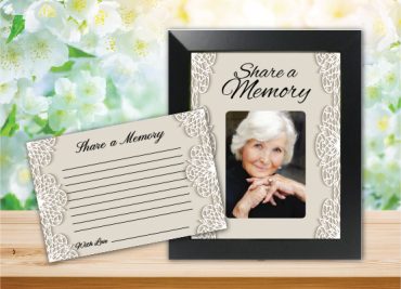 Memory Prayer Cards Light Brown & White Highlights Design