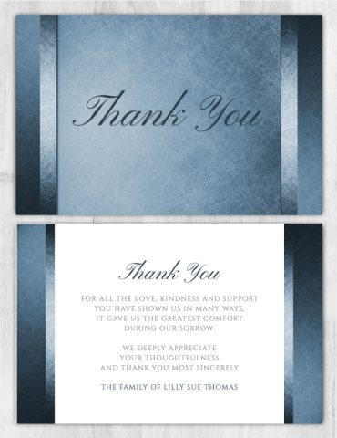 Memorial Thank You Cards Light Blue Design