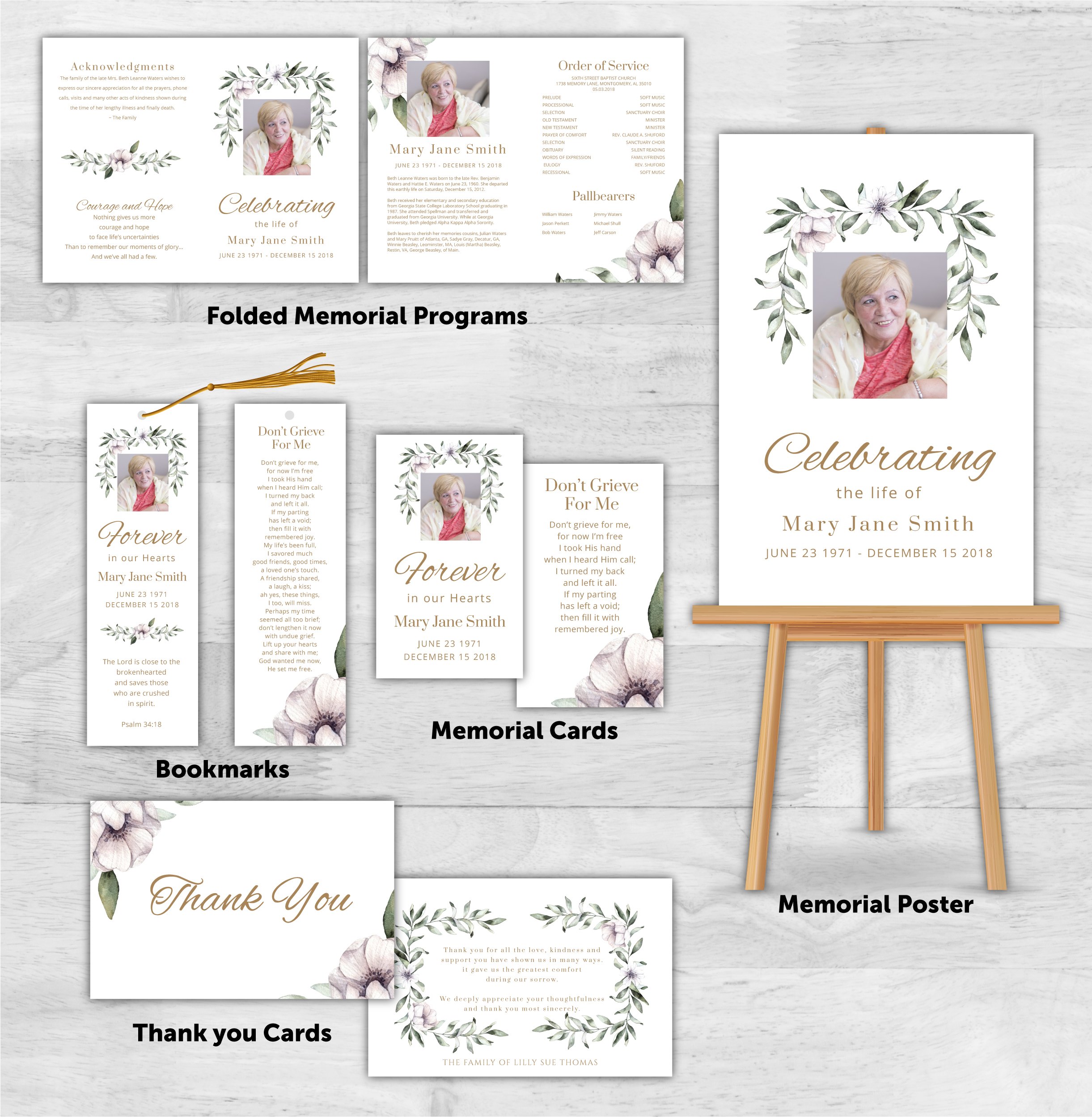 Memorial Package Simple Flowery Theme Memorial Package Simple Flowery Theme