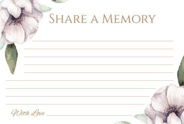 Funeral Program Share a Memory 1081
