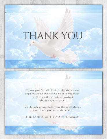 Funeral Program Thank You Card 1090