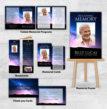 Memorial Package Blue & Purple Sky Theme