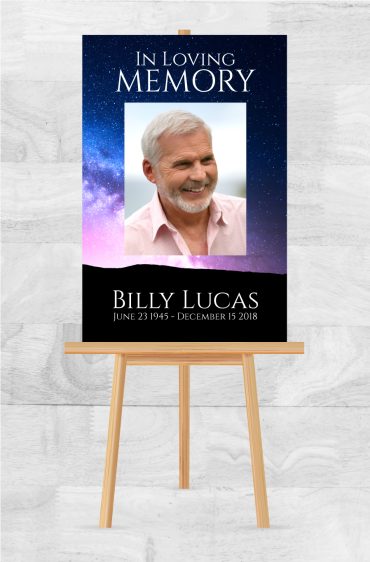 Memorial Poster for Funeral Night Sky