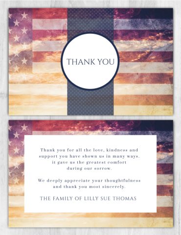 Funeral Program Thank You Card 2015